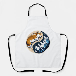 Corgi And Husky On Space Yin And Yang Essential T- Apron