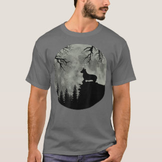 Corgi And Moon Halloween Spooky Dog -227 T-Shirt