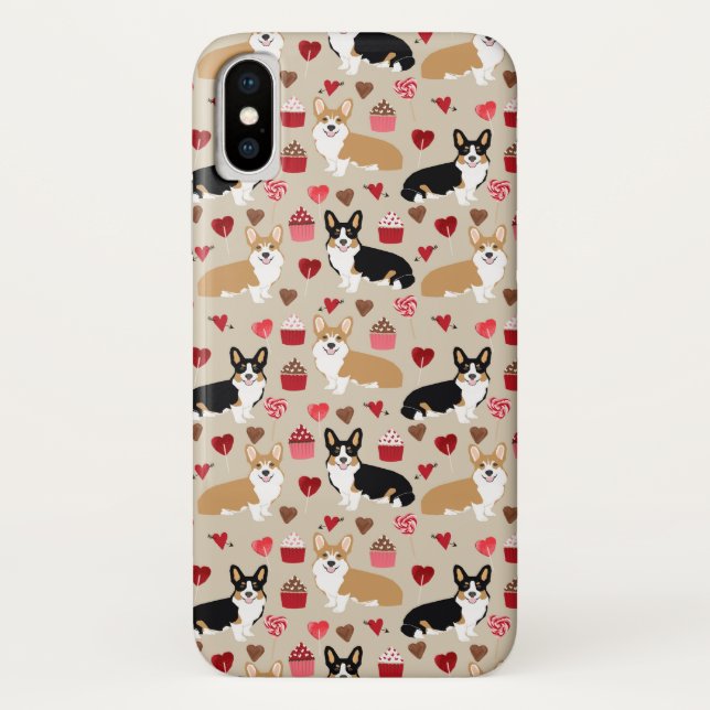 Corgi and Tri Corgi valentines day Case-Mate iPhone Case (Back)