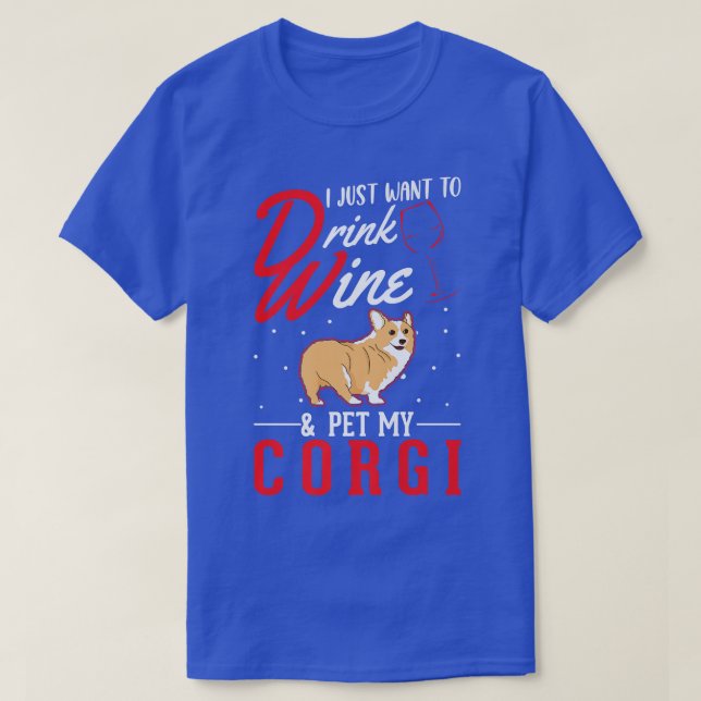 Corgi And Wine-230 T-Shirt (Design Front)