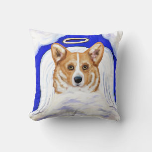Corgi Angel Throw Pillow