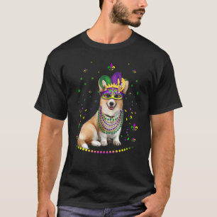 Corgi Animal   Cute Mardi Gras Carnival Jester T-Shirt