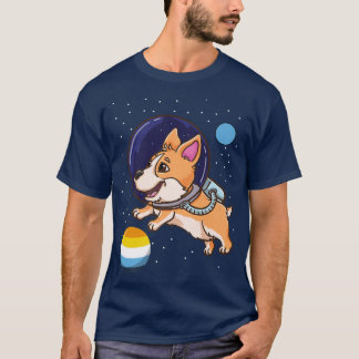 Corgi Astronaut Aroace Pride Premium T-Shirt