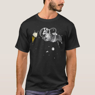 Corgi Astronaut In Space Icecream Corginaut T-Shirt