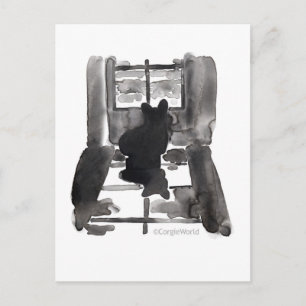 Corgi attendant la carte postale