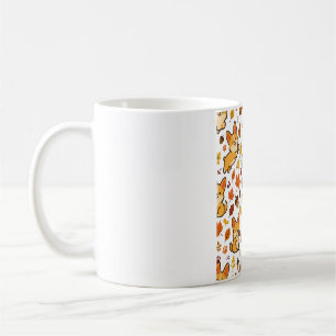 Corgi Autumn Leaves Fall Pattern Coffee Mug