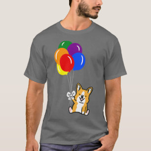Corgi Balloon Gay Pride-234 T-Shirt
