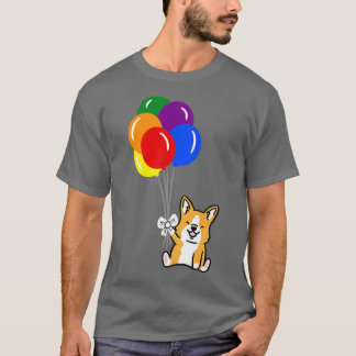 Corgi Balloon Gay Pride-234 T-Shirt