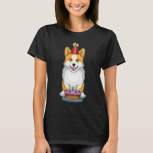 Corgi Birthday Cake Candle T-Shirt