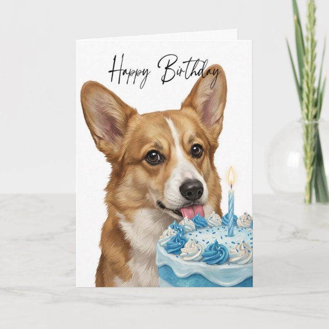 Corgi Birthday Cake Inspector Card (Front)