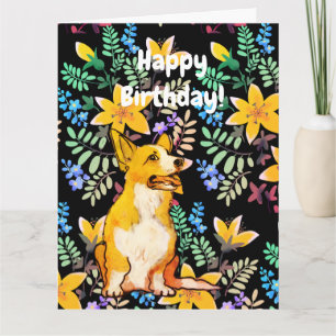 Corgi birthday card
