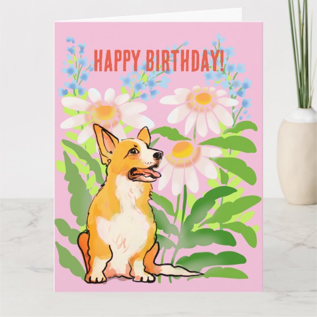 Corgi birthday card (Front)