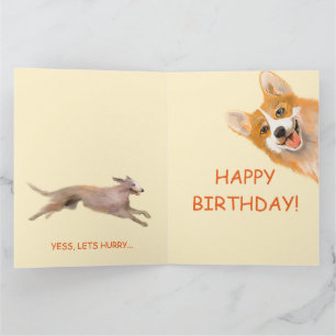 Corgi birthday card