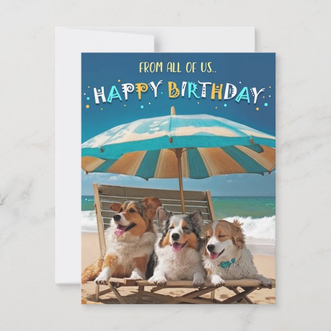 Corgi Birthday Card from All of Us (Front)