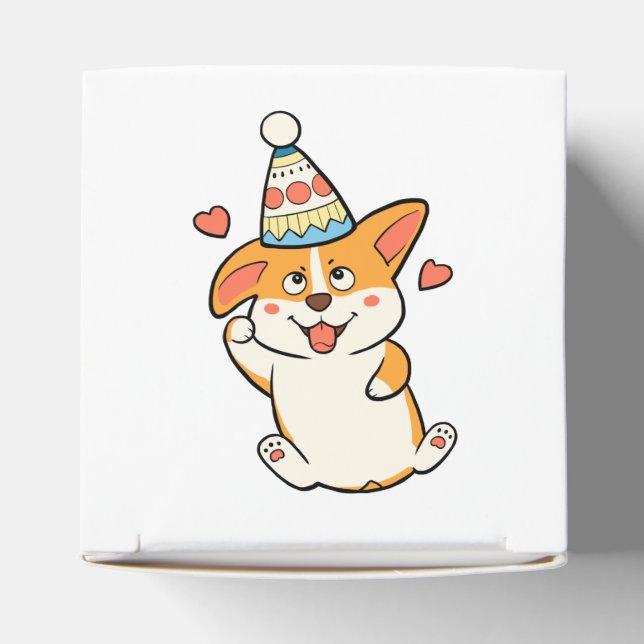 Corgi Birthday Party Favor Box (Top)
