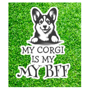 Corgi Black and White Best Furry Friend Theme