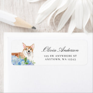 Corgi Blue Hydrangea Adresse de retour