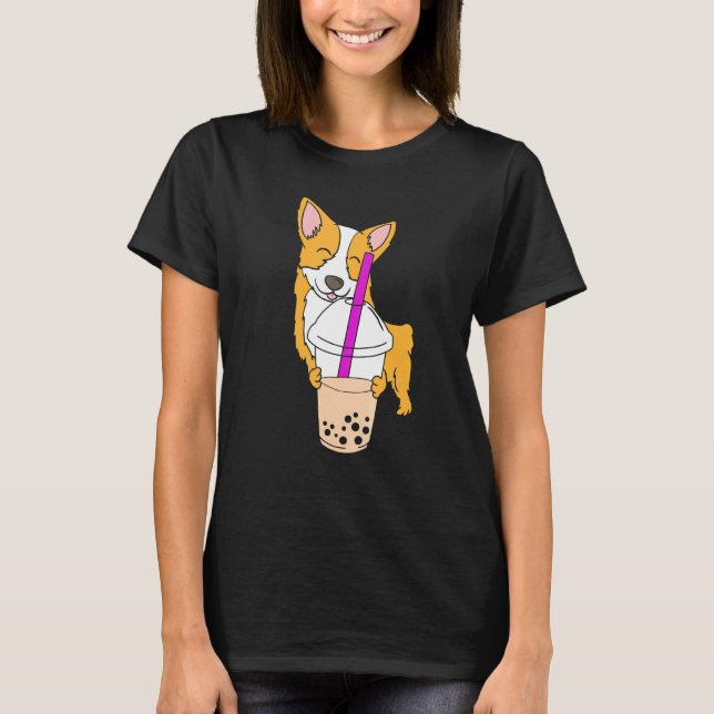 Corgi Boba Milk Tea Bubble Tea Mp T-Shirt (Front)