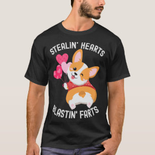 Corgi Breakin Hearts Blastin Farts Valentines Day  T-Shirt