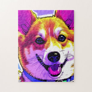 Corgi bright, bold colours jigsaw puzzle