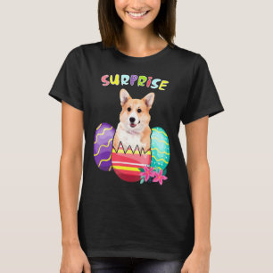Corgi Bunny With Eggs Easter Dog T-Shirt
