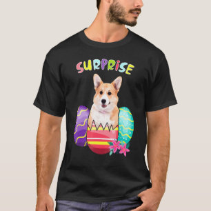 Corgi Bunny With Eggs Easter Dog T-Shirt