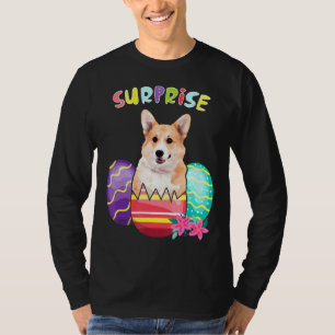 Corgi Bunny With Eggs Easter Dog T-Shirt