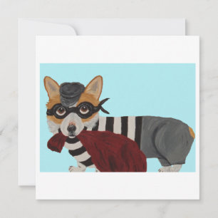 Corgi Burglar Invitation