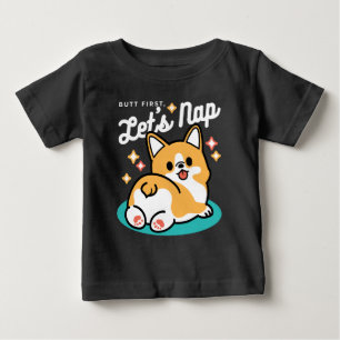Corgi Butt and Nap Vibes – Cute Sleeping Dog Baby T-Shirt