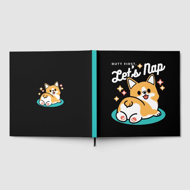 Corgi Butt and Nap Vibes – Cute Sleeping Dog Guest Book (Full)