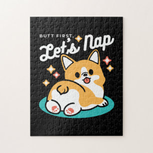 Corgi Butt and Nap Vibes – Cute Sleeping Dog Jigsaw Puzzle
