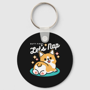 Corgi Butt and Nap Vibes – Cute Sleeping Dog Keychain