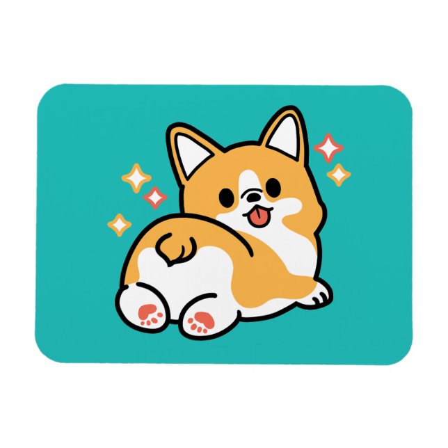 Corgi Butt and Nap Vibes – Cute Sleeping Dog Magnet (Horizontal)