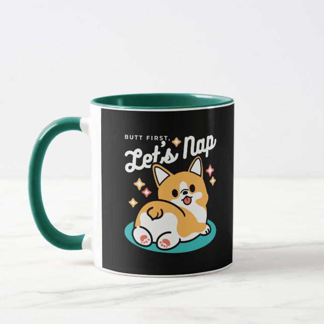 Corgi Butt and Nap Vibes – Cute Sleeping Dog Mug (Left)