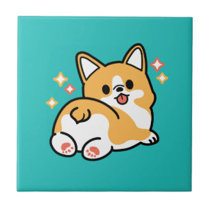 Corgi Butt and Nap Vibes – Cute Sleeping Dog Tile