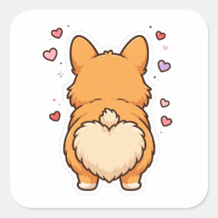 Corgi Butt Heart Cute Dog Sticker