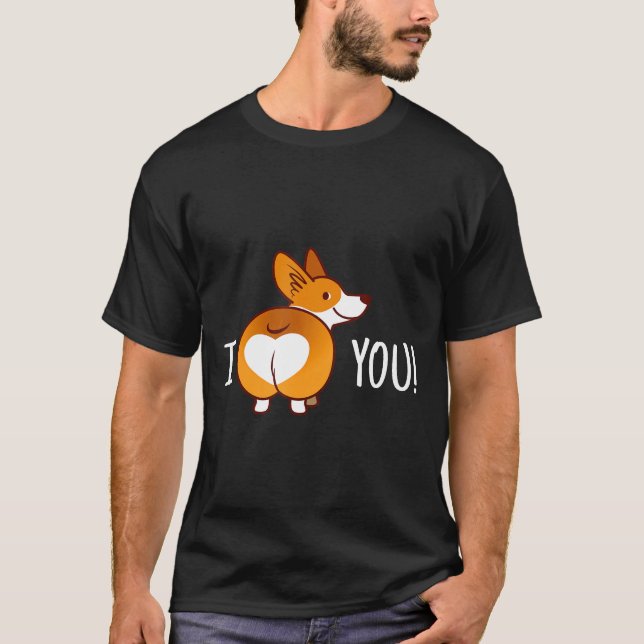 Corgi Butt Love Dog Pet Puppy Couples  Tee (Front)