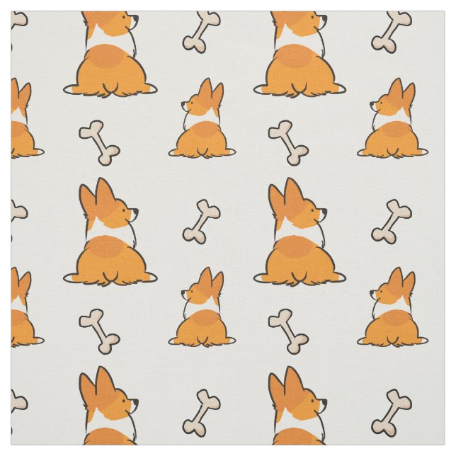 Corgi Butt Pattern Fabric | CorgiThings (Swatch)