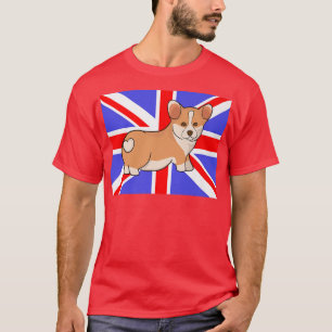 Corgi Butt Union Flag Queens Pet Puppy Dog Maam Mo T-Shirt