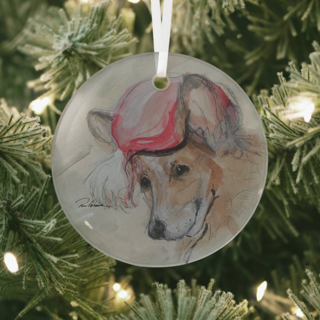 Corgi by Hevener Glass Ornament (Insitu)