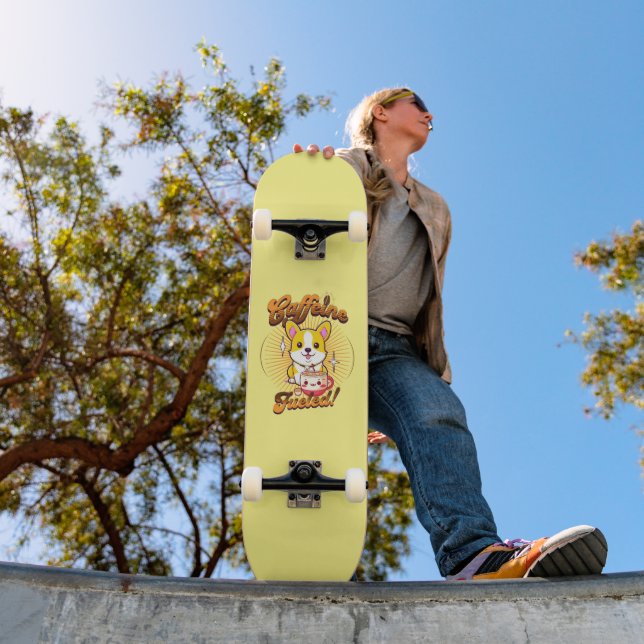 CORGI CAFFEINE FUELED! SKATEBOARD (Outdoor 1)