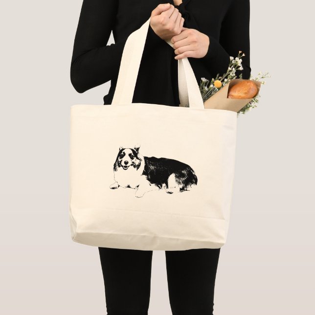 Corgi Calm Companion Large Tote Bag (Front (Product))