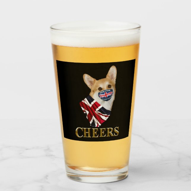 CORGI CHEERS GLASS (Front Filled)
