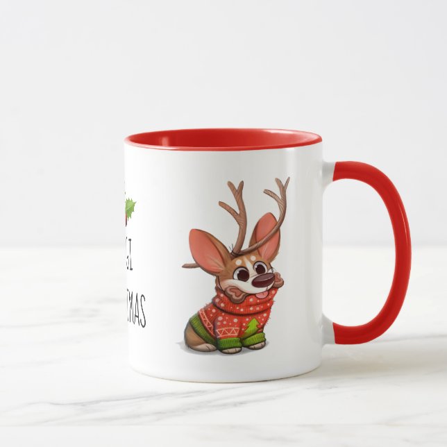 Corgi Chien de Noël Mug (Droite)