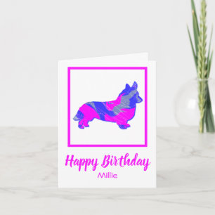 Corgi - Chien gallois Silhouette drôle Carte d'ann