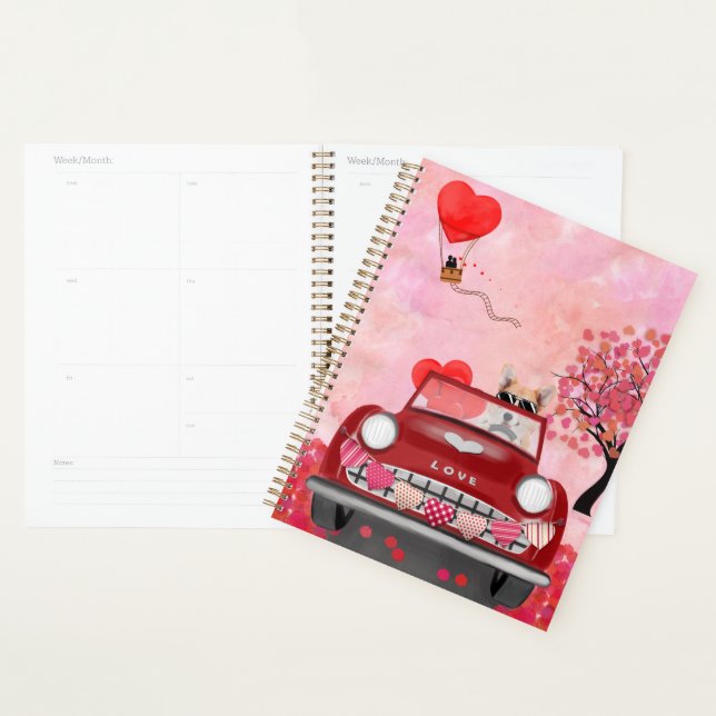 Corgi Chien voiture avec les coeurs Valentine's (Devant avec enveloppe)