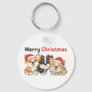 Corgi Christmas Animals Cute Dogs Merry Christmas Keychain