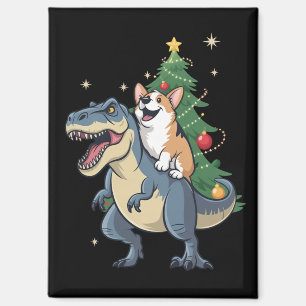 Corgi Christmas Dinosaur Tree Rex Holiday Xmas Magnet