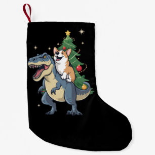 Corgi Christmas Dinosaur Tree Rex Holiday Xmas  Small Christmas Stocking