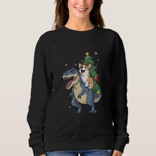 Corgi Christmas Dinosaur Tree Rex Holiday Xmas Sweatshirt